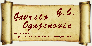 Gavrilo Ognjenović vizit kartica